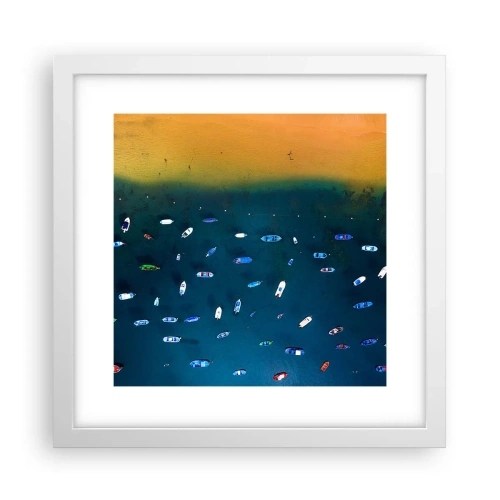 Póster en marco blanco - Un juego de vacaciones - 30x30 cm