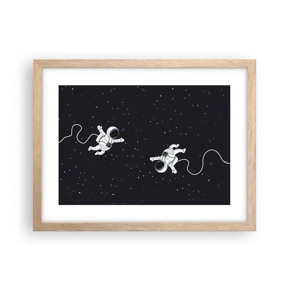 Póster en marco roble claro - Danza cósmica - 40x30 cm