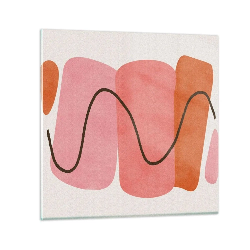 Cuadro sobre vidrio - Impresiones sobre Vidrio - Suave movimiento de formas - 30x30 cm