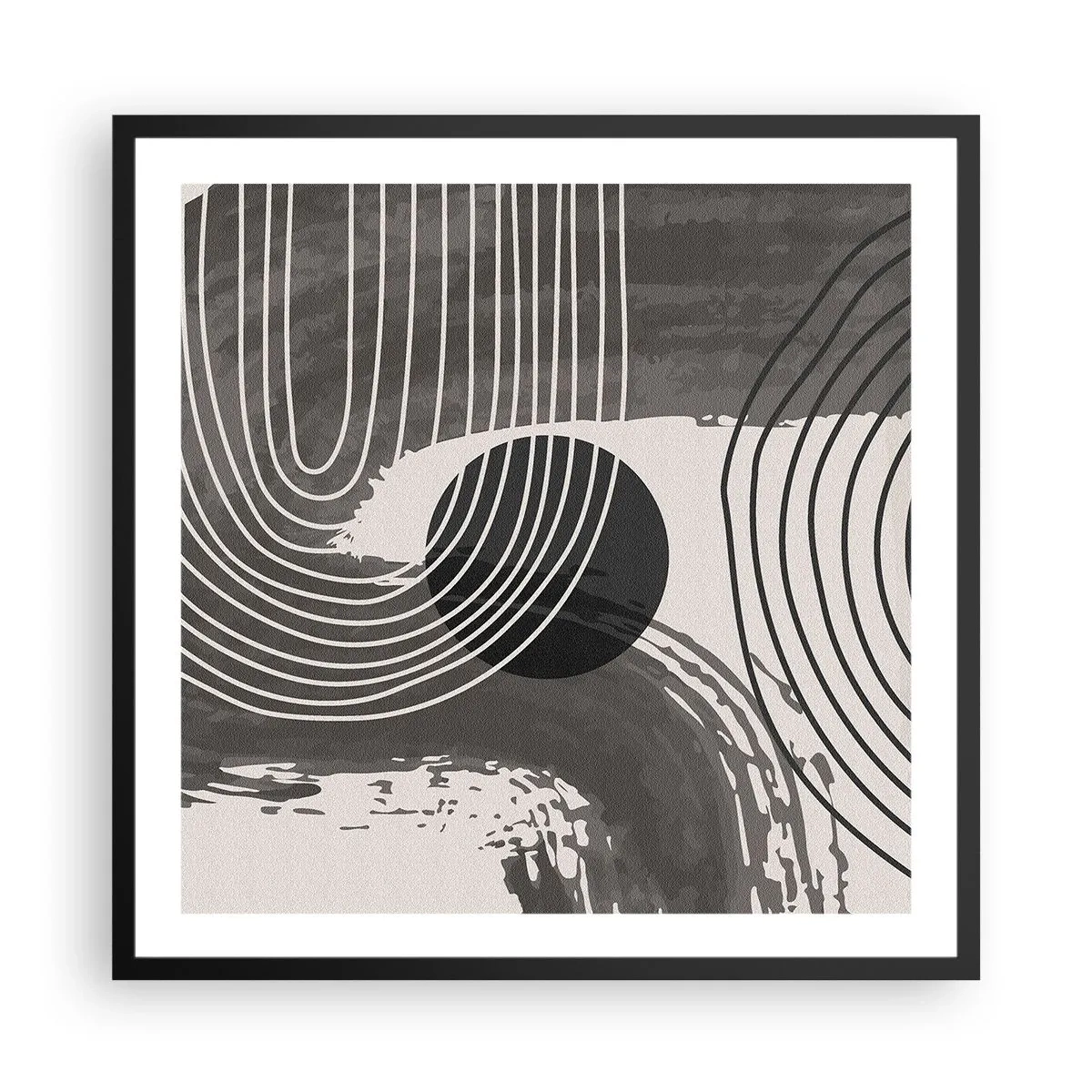 Póster en marco negro - La victoria del óvalo - 60x60 cm
