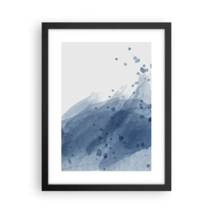 Póster en marco negro - Tul azul - 30x40 cm