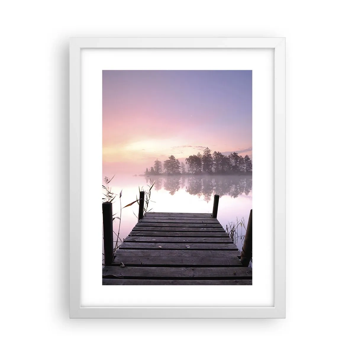 Póster en marco blanco - De la niebla lila... - 30x40 cm