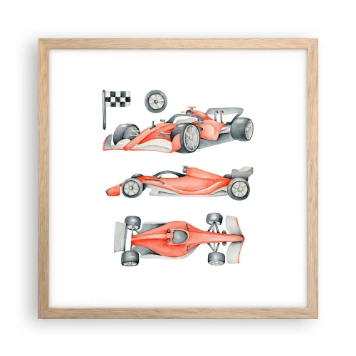 Póster en marco roble claro - Para alcanzar un sueño - 40x40 cm