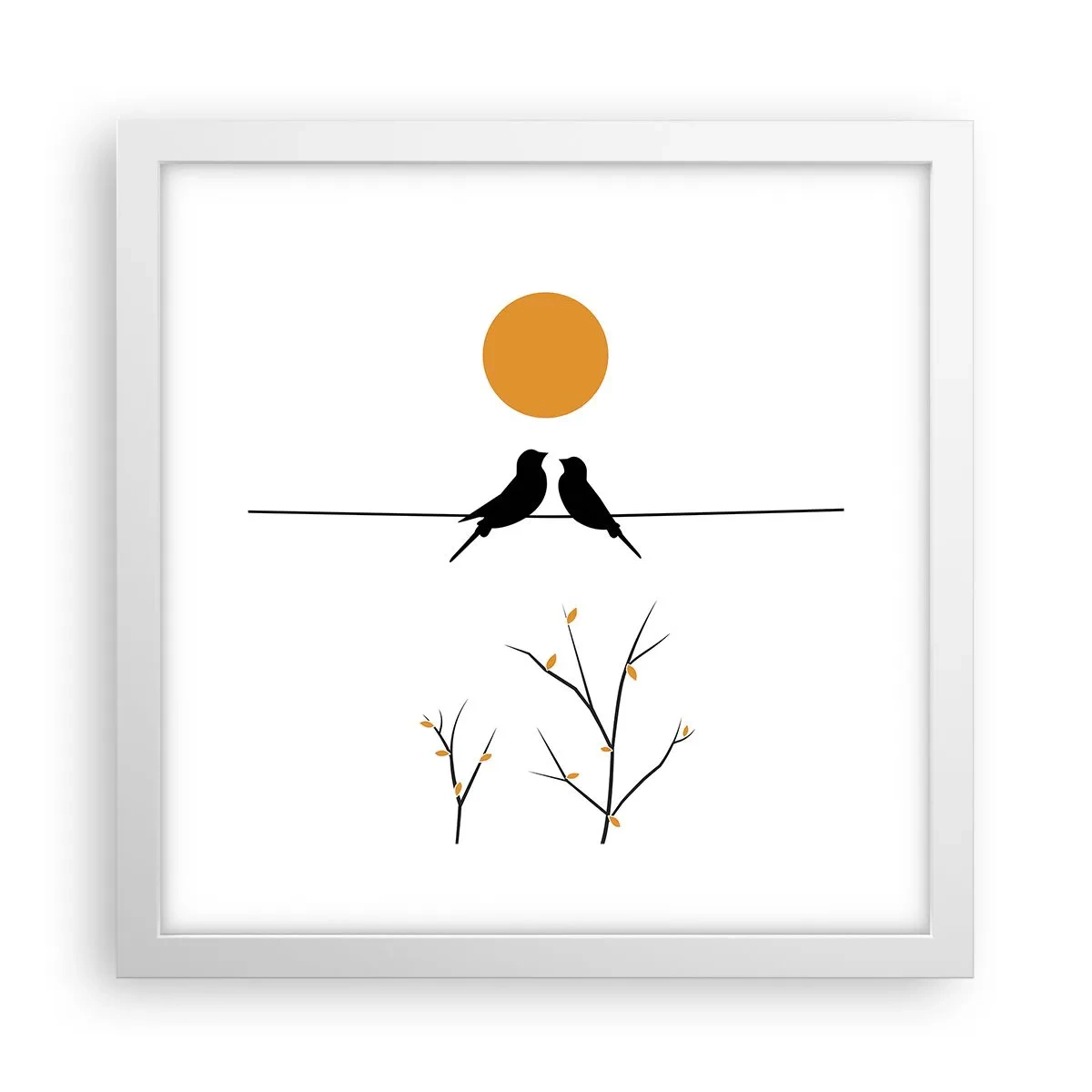 Póster en marco blanco - Noche de ruiseñores - 30x30 cm