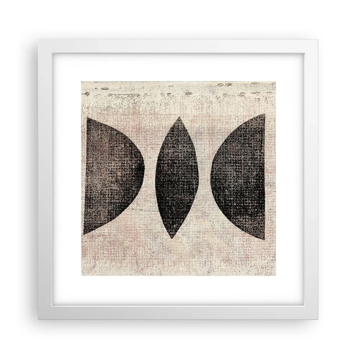 Póster en marco blanco - Abstracción étnica - 30x30 cm