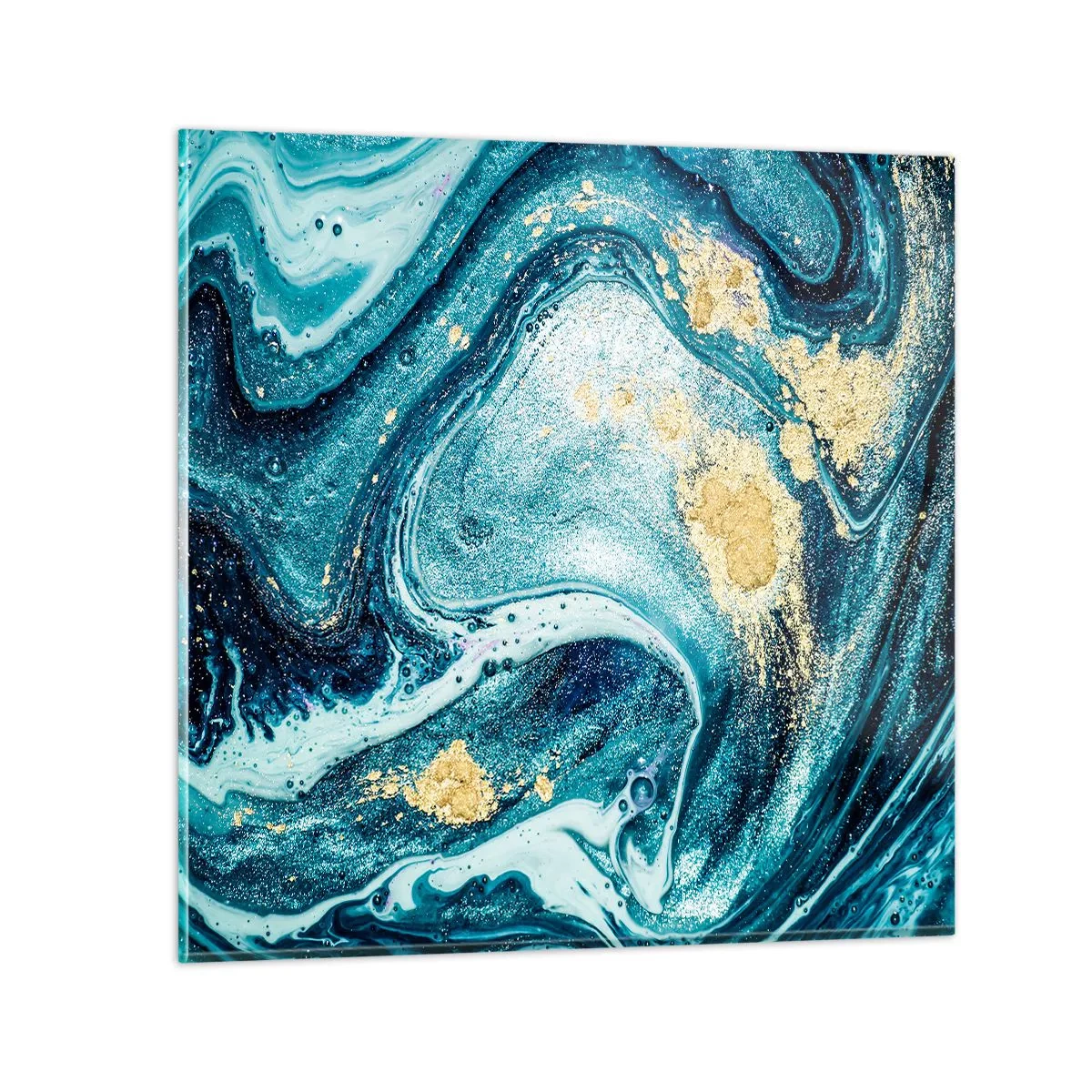 Cuadro sobre vidrio - Impresiones sobre Vidrio - Vórtice azul - 60x60 cm