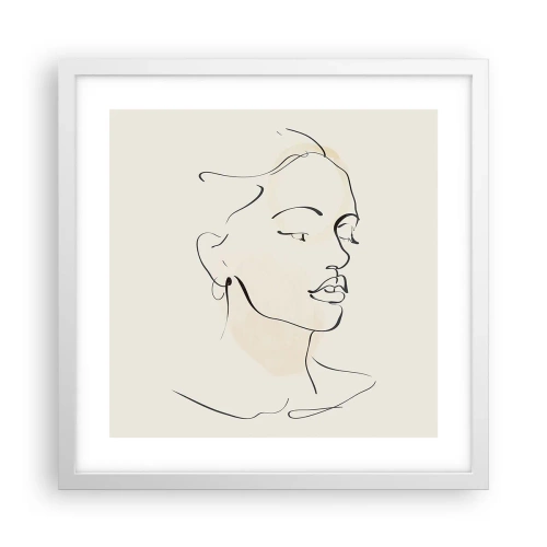 Póster en marco blanco - Líneas que muestran seguridad - 40x40 cm