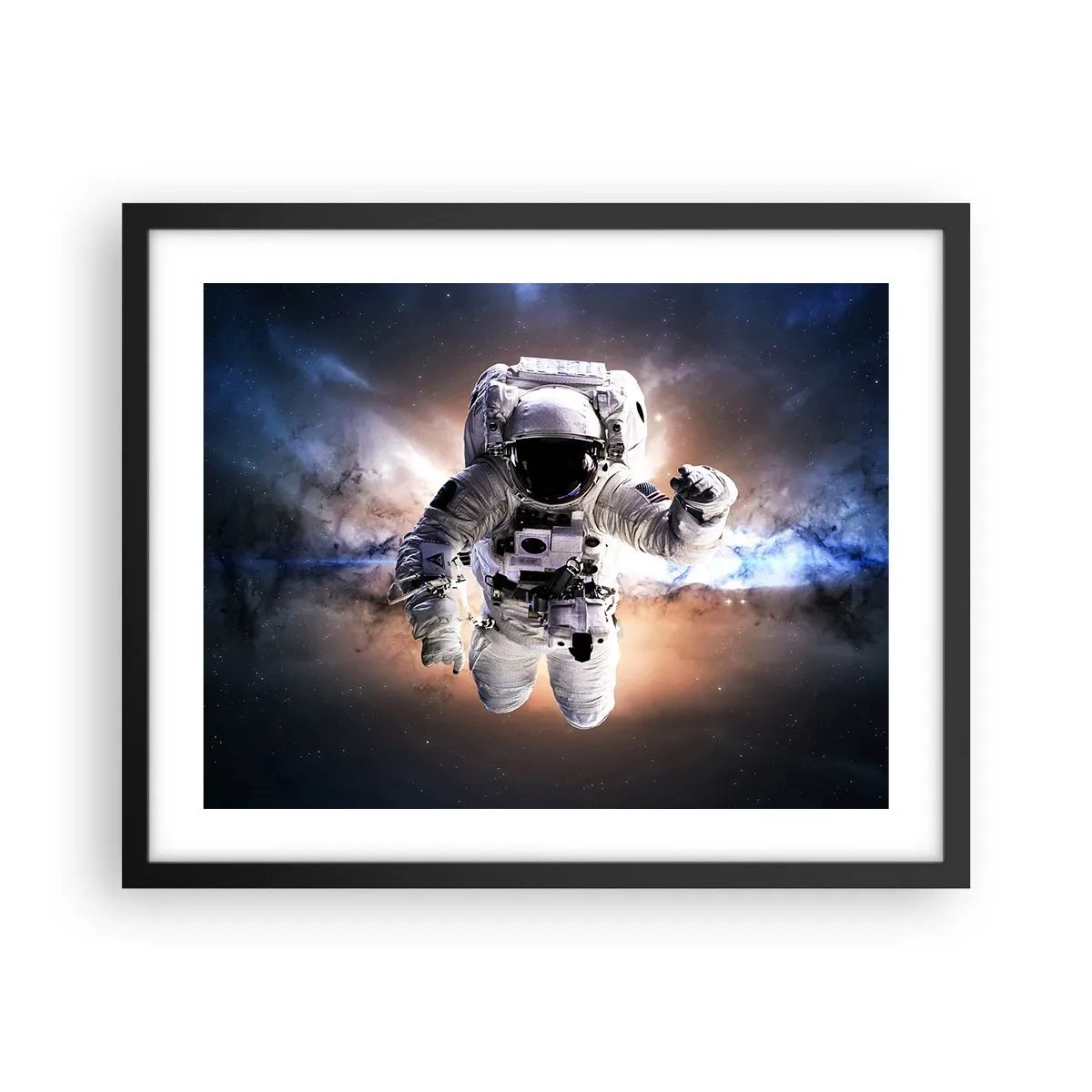 Póster en marco negro - Saludos desde el espacio exterior - 50x40 cm
