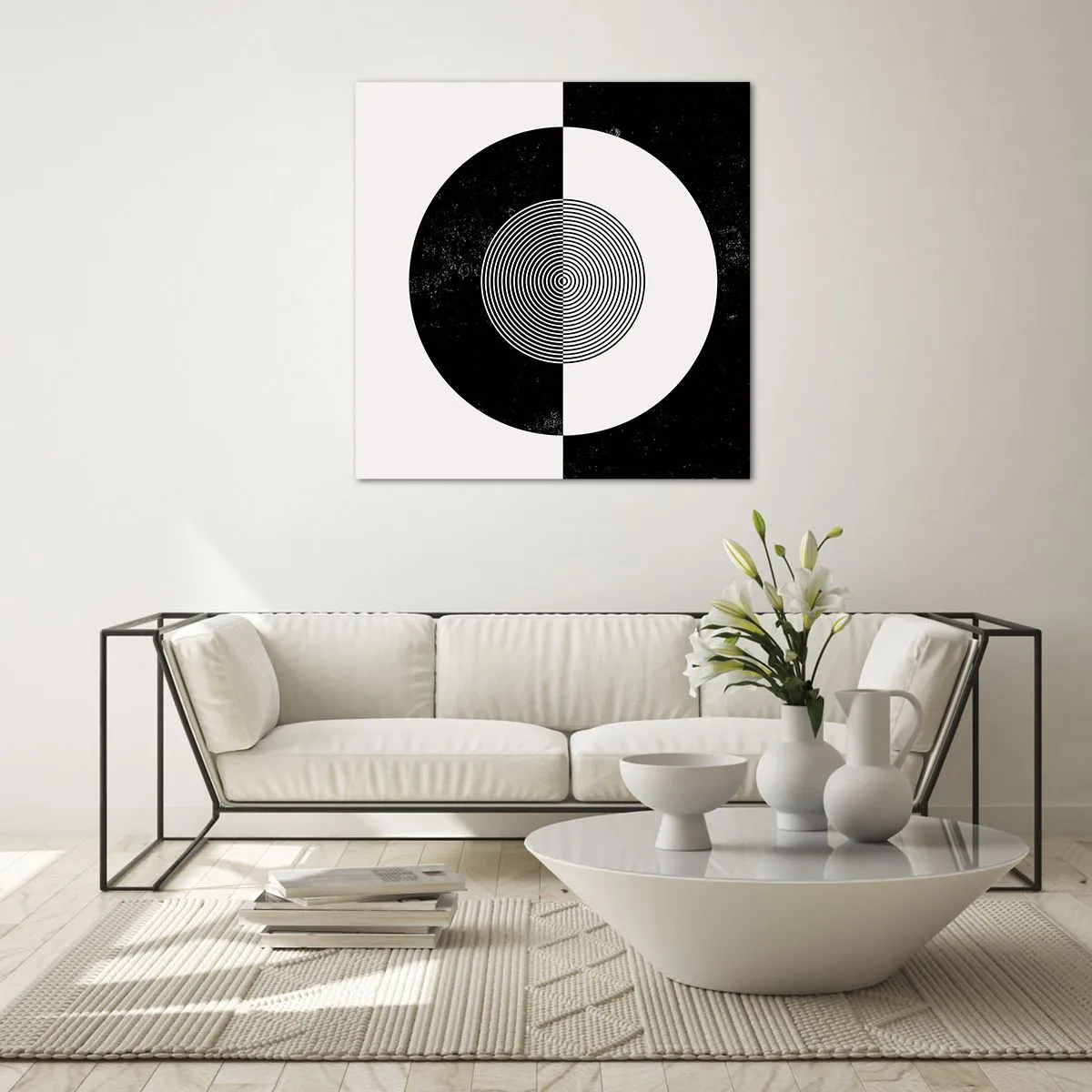 Cuadro sobre vidrio - Impresiones sobre Vidrio - Armonía en blanco y negro - 30x30 cm