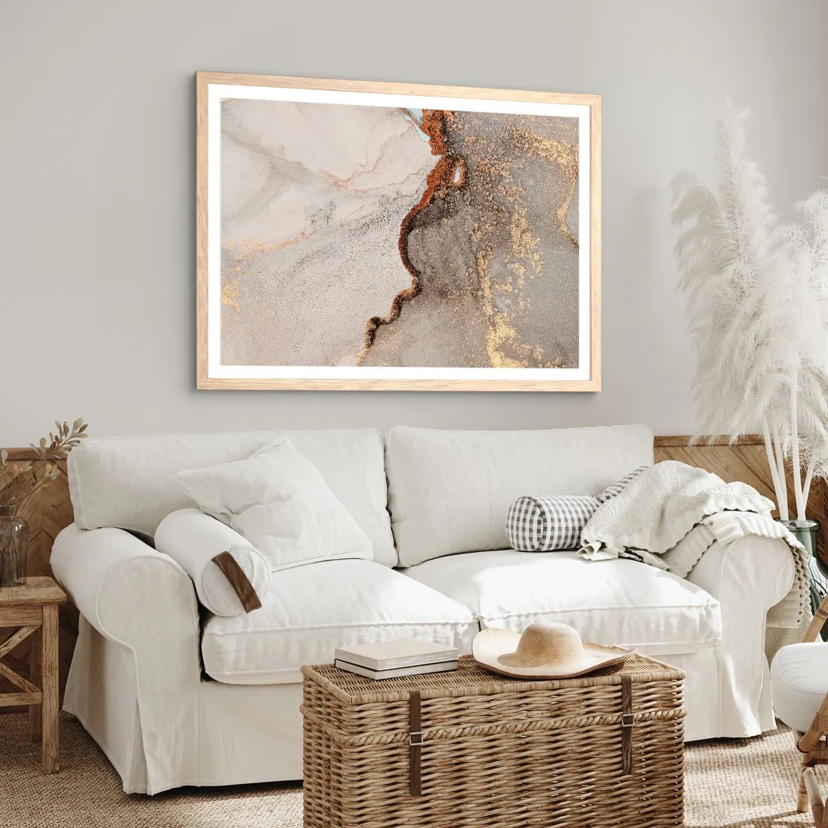 Póster en marco roble claro - En la frontera de los colores - 91x61 cm