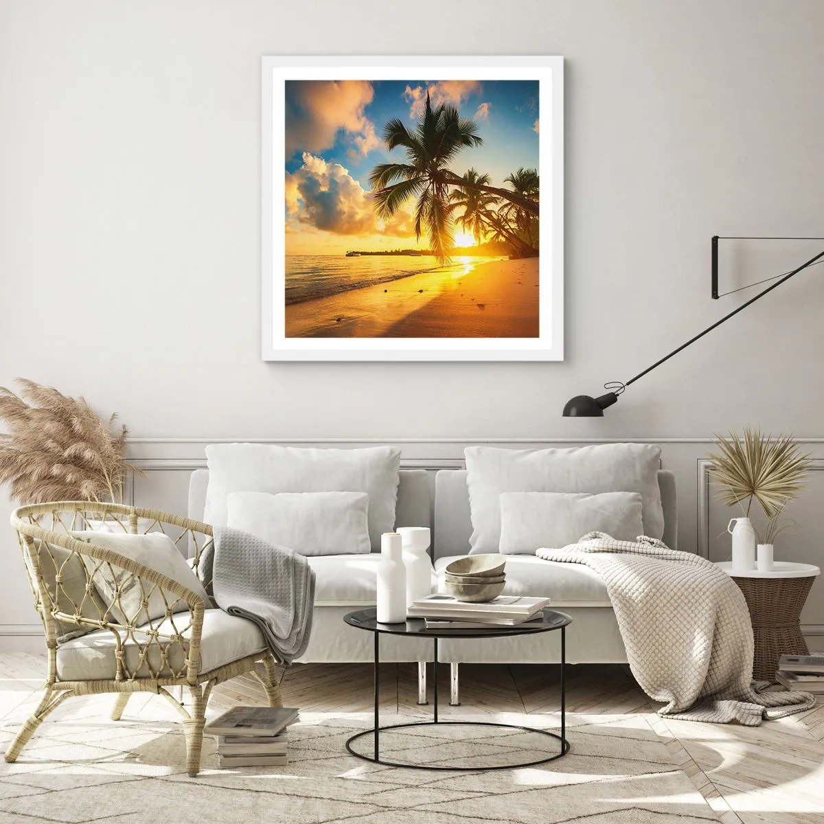 Póster en marco blanco - Un sueño caribeño - 50x50 cm