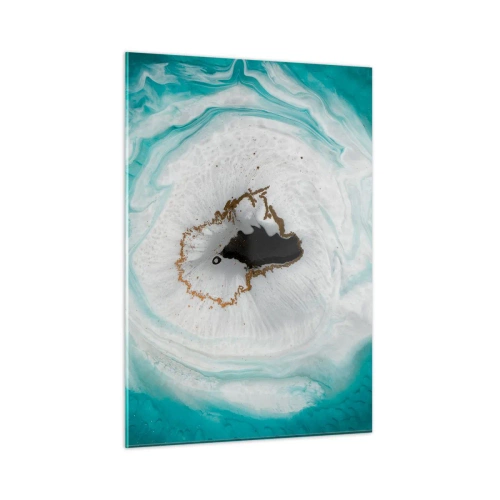 Cuadro sobre vidrio - Impresiones sobre Vidrio - Una forma abstracta que se asemeja a una sección transversal de un mineral. - 50x70cm - Para acceder al interior - Decoración de pared moderna para salón y dormitorio ARTTOR