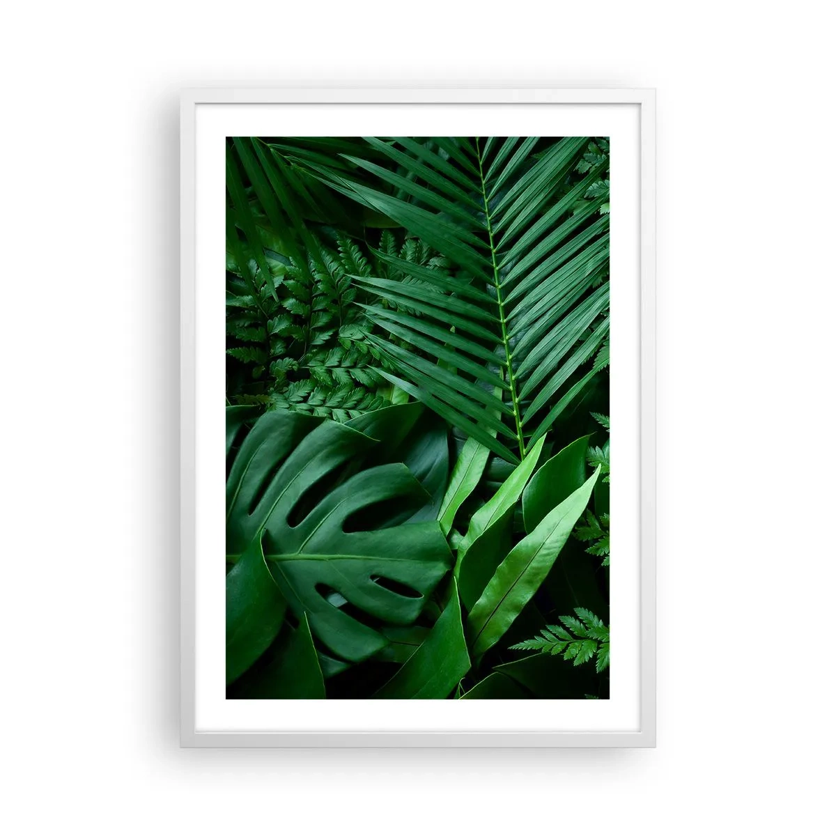 Póster en marco blanco - Abrazo verde - 50x70 cm