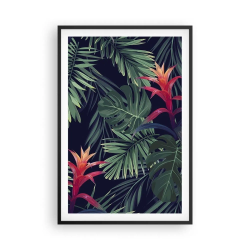 Póster en marco negro - Encender el color verde - 61x91 cm