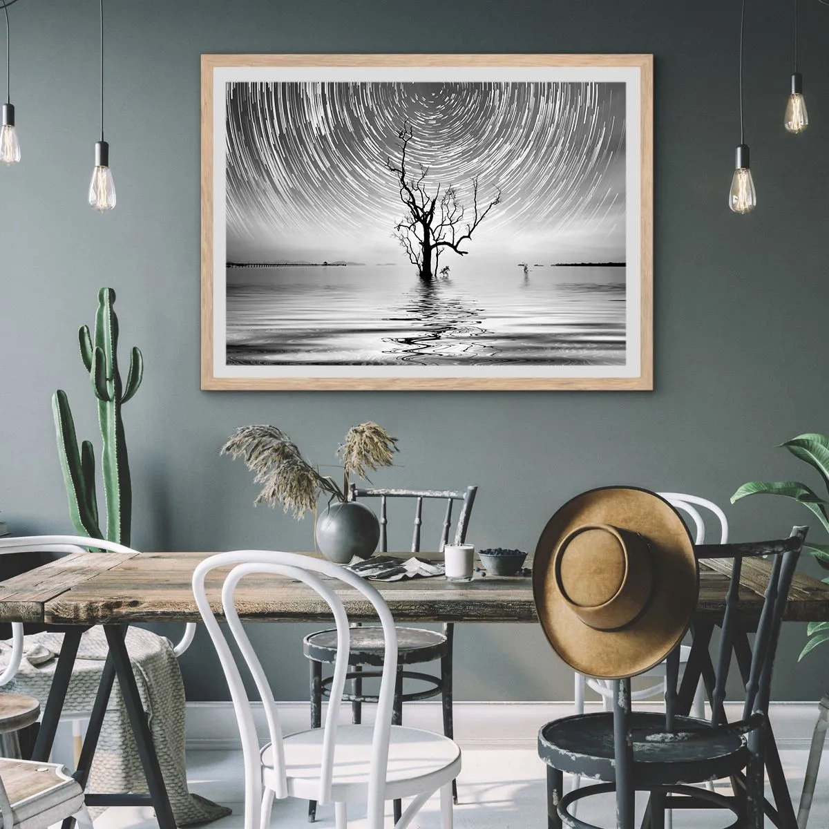 Póster en marco roble claro - Una sinfonía de la naturaleza - 100x70 cm