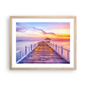 Póster en marco roble claro - El silencio lila-dorado de la tarde - 50x40 cm