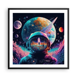 Póster en marco negro - Sueños de niño - 60x60 cm