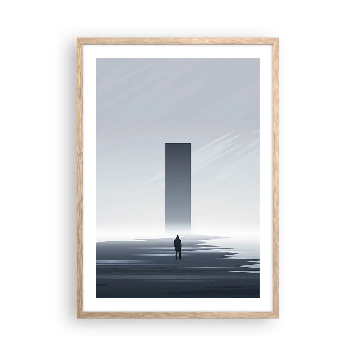 Póster en marco roble claro - ¿Oportunidad o amenaza? - 50x70 cm