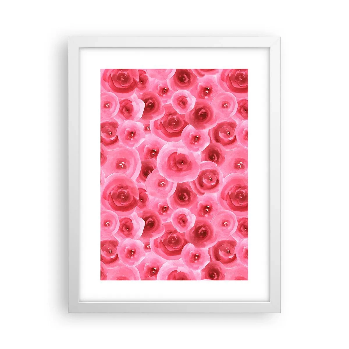 Póster en marco blanco - Rosas abajo y arriba - 30x40 cm