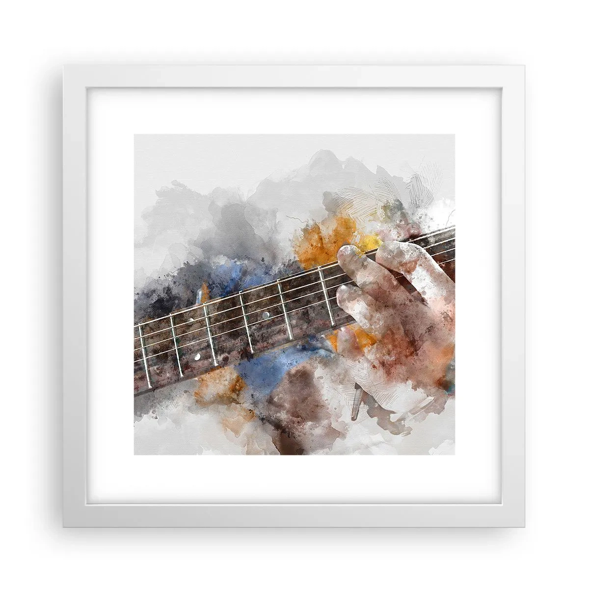 Póster en marco blanco - Poesía entre las cuerdas - 30x30 cm