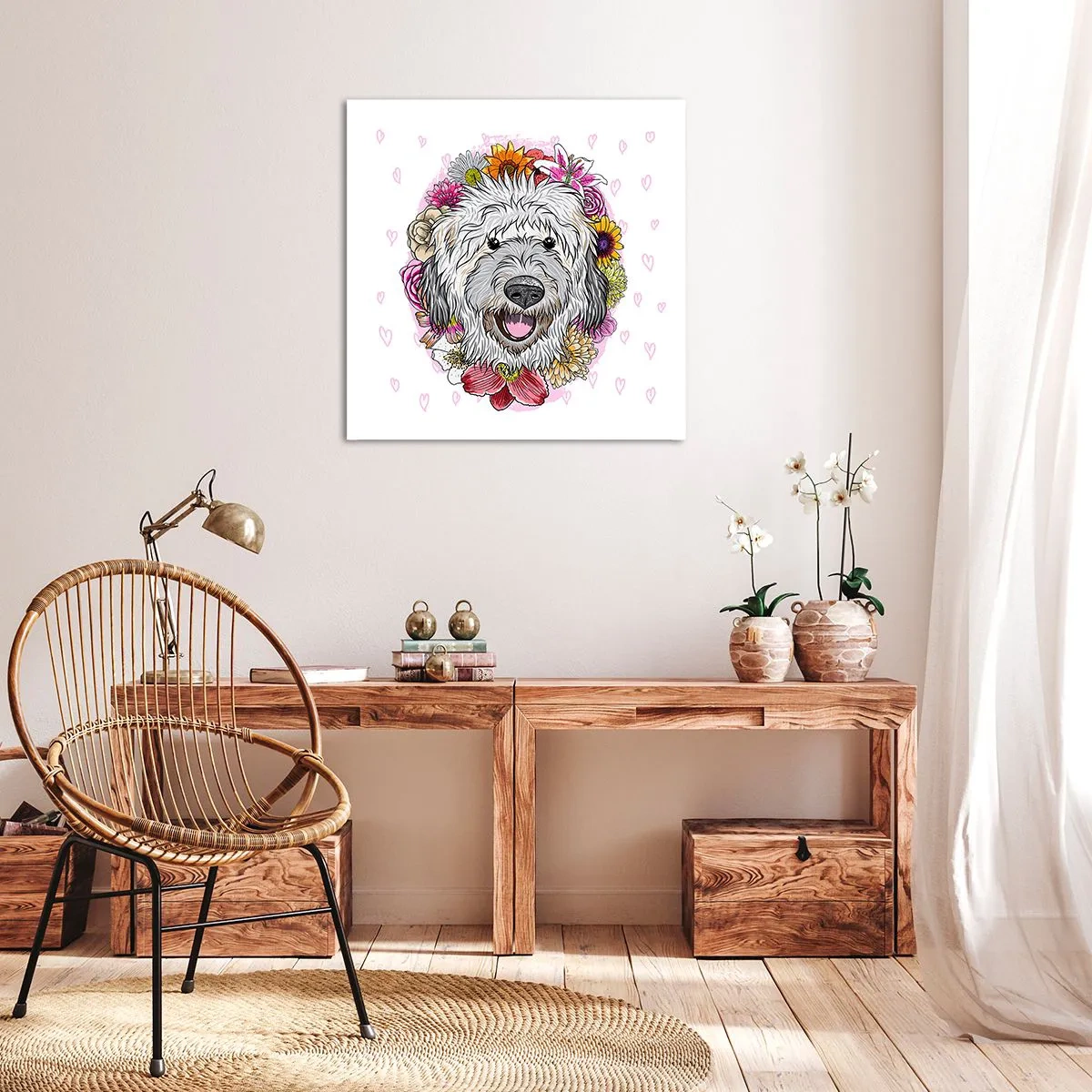 Cuadro sobre lienzo - Impresión de Imagen - Alegría de cachorro - 60x60 cm