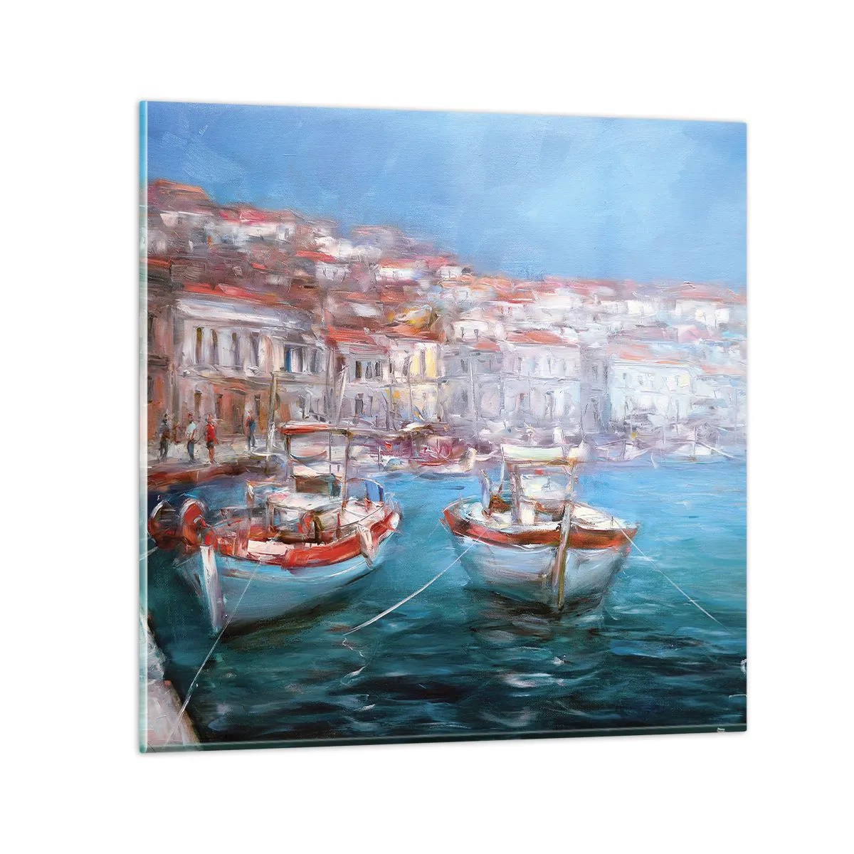 Cuadro sobre vidrio - Impresiones sobre Vidrio - Bahía italiana - 30x30 cm