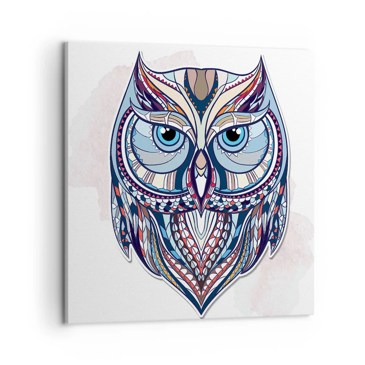 Cuadro sobre lienzo - Impresión de Imagen - Búho adornado con arte - 50x50 cm