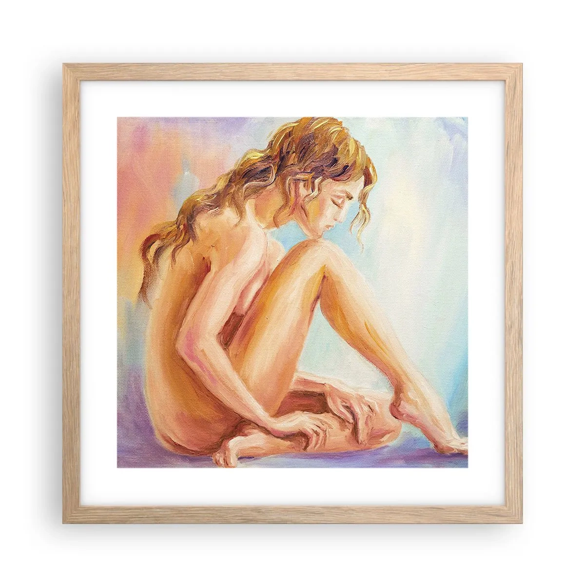 Póster en marco roble claro - Acto de juventud - 40x40 cm
