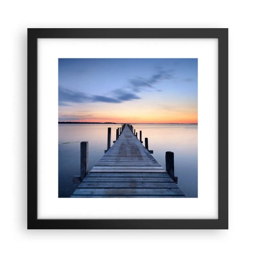 Póster en marco negro - La calma de un crepúsculo sereno - 30x30 cm