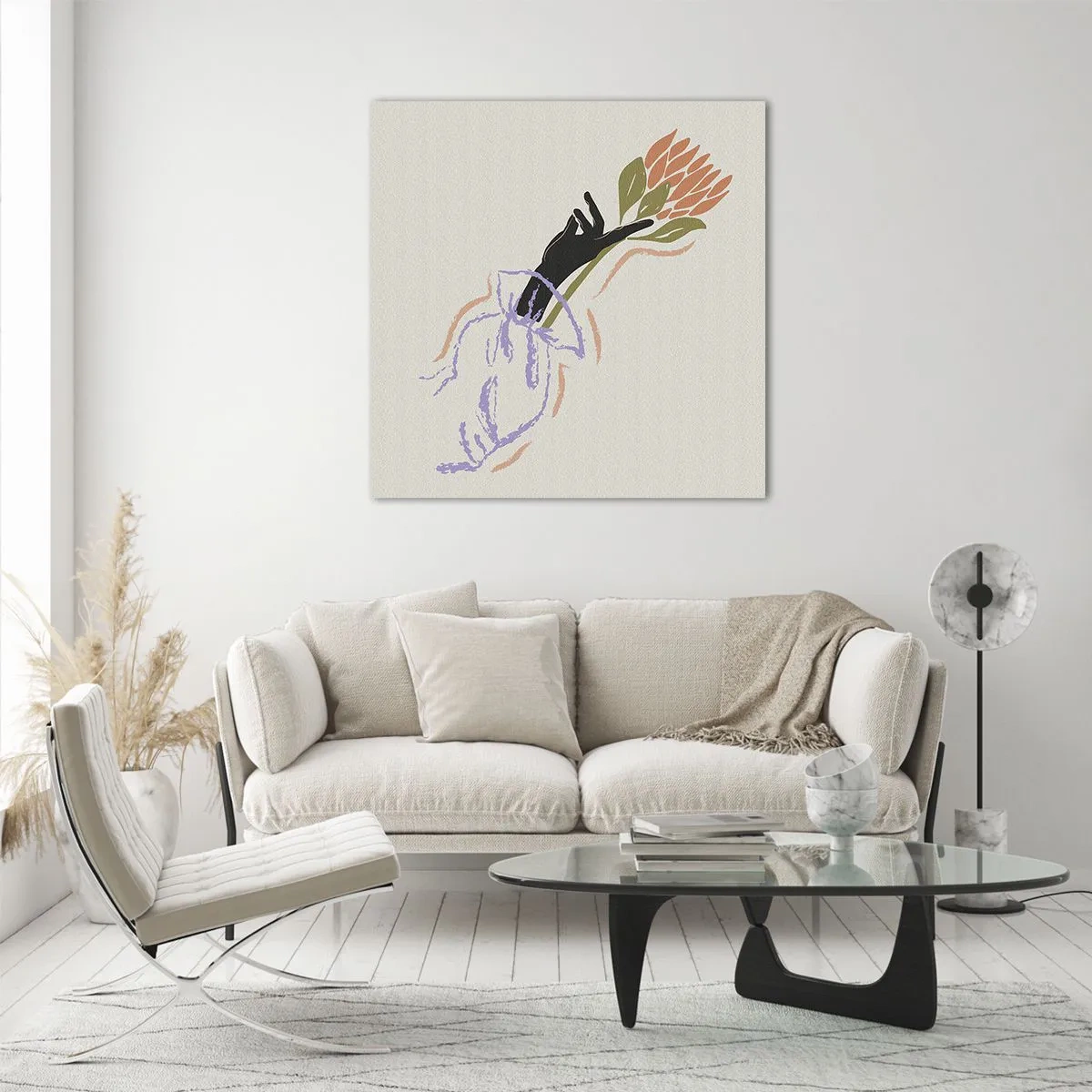 Cuadro sobre vidrio - Impresiones sobre Vidrio - Un toque fraternal - 60x60 cm