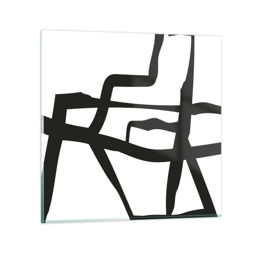 Cuadro sobre vidrio - Impresiones sobre Vidrio - Construcción en blanco y negro - 60x60 cm