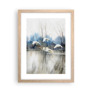 Póster en marco roble claro - Como en un cuento de cisnes salvajes - 30x40 cm