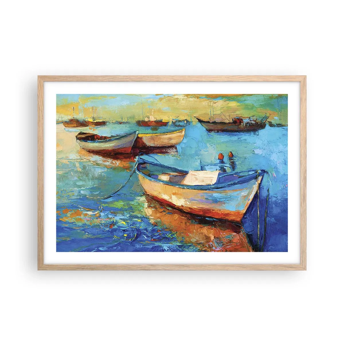 Póster en marco roble claro - En la bahía sur - 70x50 cm