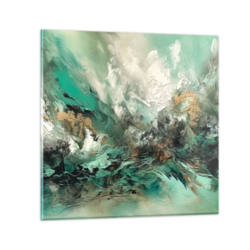 Cuadro sobre vidrio - Impresiones sobre Vidrio - Hervor negro esmeralda - 60x60 cm