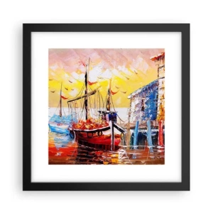 Póster en marco negro - Feliz regreso - 30x30 cm