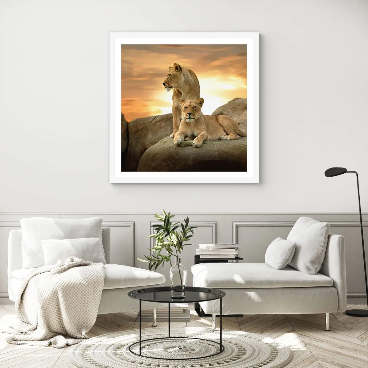 Póster en marco blanco - Majestuosidad real - 30x30 cm