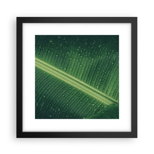 Póster en marco negro - Estructura del verde - 30x30 cm