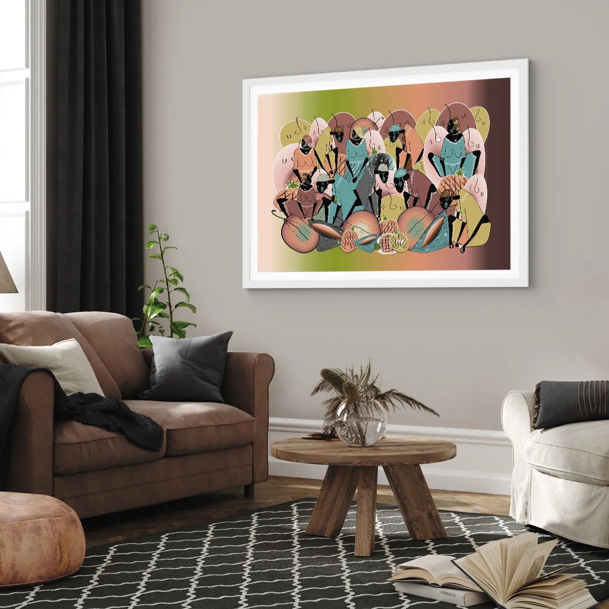 Póster en marco blanco - Se avecina una gran celebración - 50x40 cm