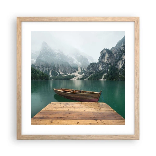 Póster en marco roble claro - Paisaje inolvidable - 40x40 cm