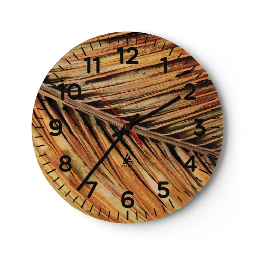 Reloj de pared - Reloj de vidrio - Oro de coco - 40x40 cm