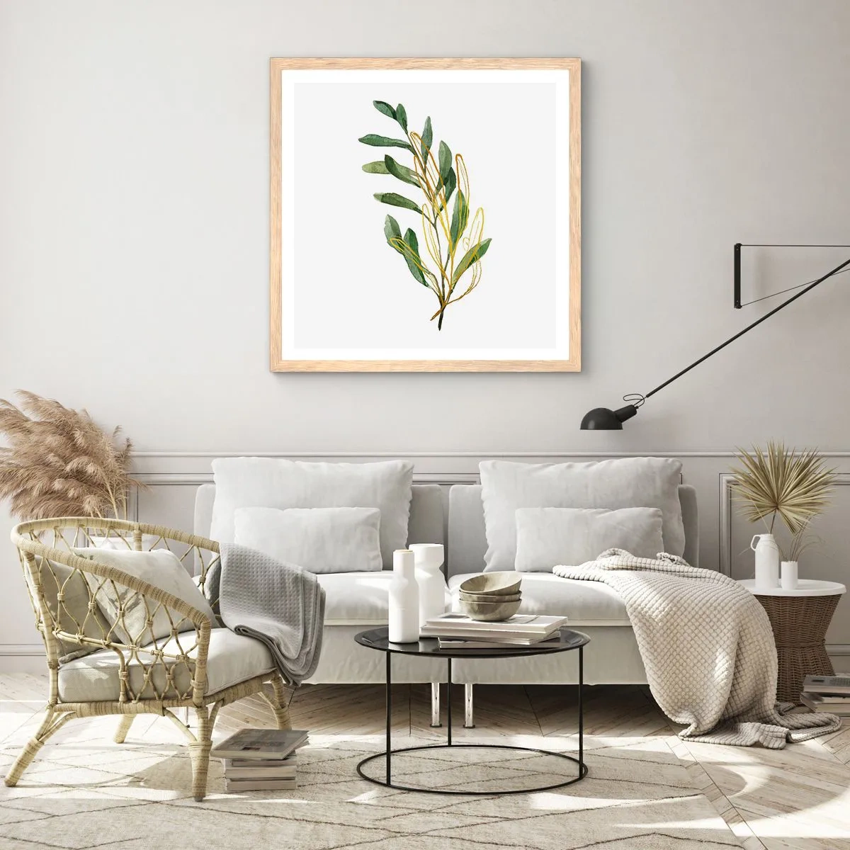 Póster en marco roble claro - La vida se abre camino - 50x50 cm