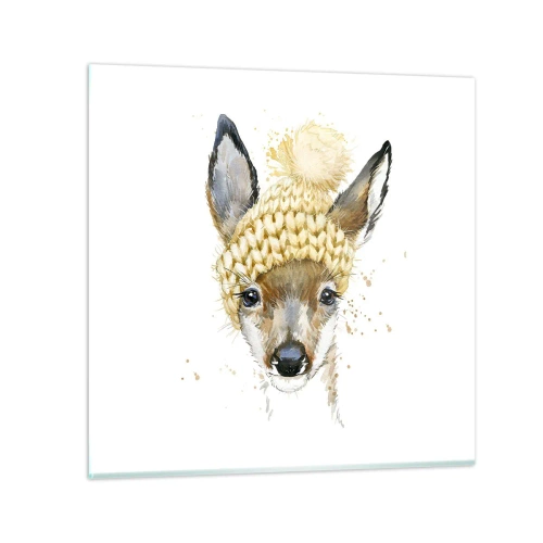 Cuadro sobre vidrio - Impresiones sobre Vidrio - Para el invierno en un bosque nevado - 30x30 cm