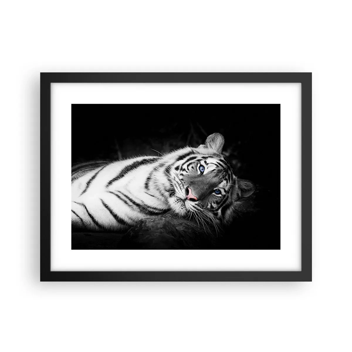 Póster en marco negro - Salvaje y tranquilo - 40x30 cm