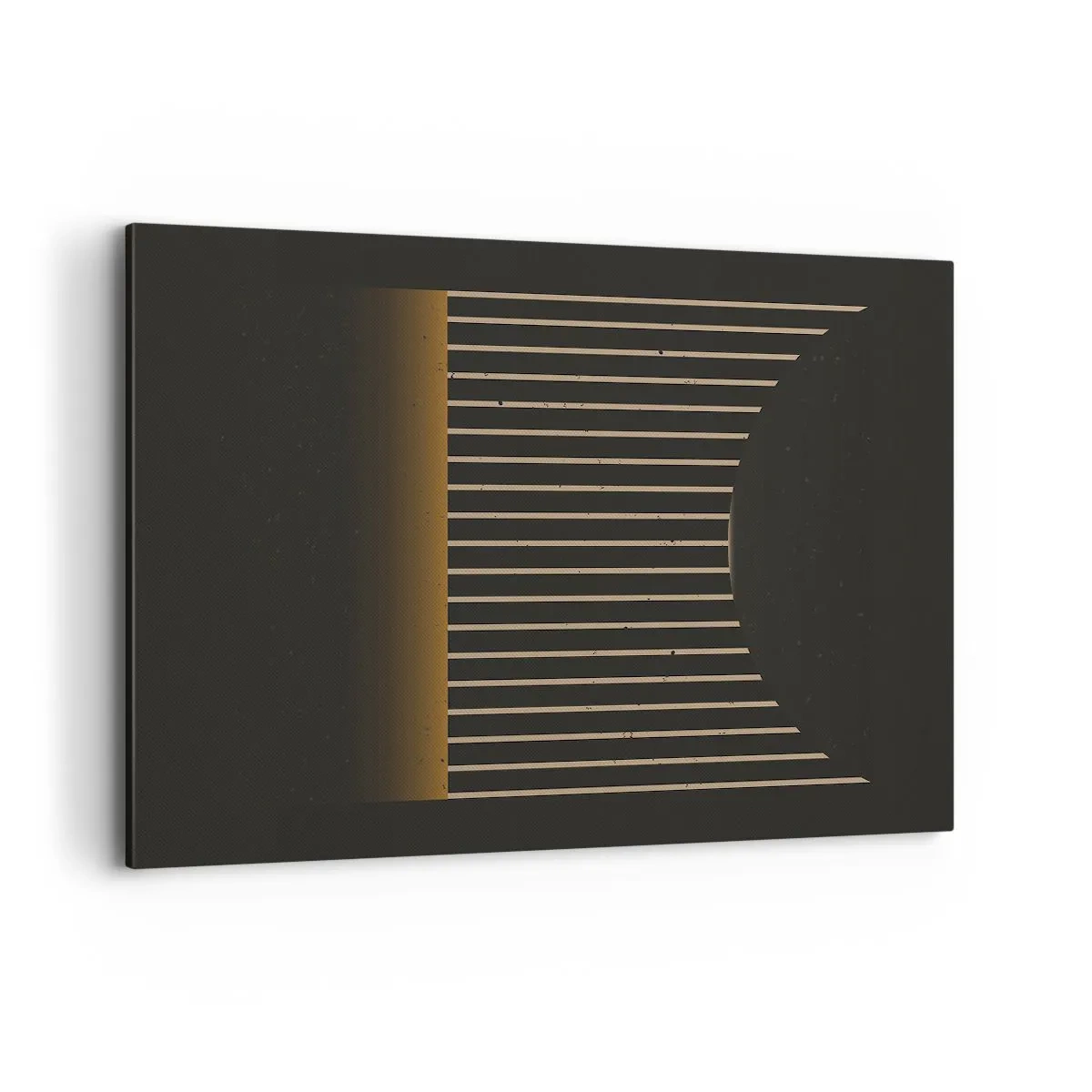 Cuadro sobre lienzo - Impresión de Imagen - Patrón geométrico con rayas sobre fondo oscuro. - 120x80cm - Explorar la oscuridad - Decoración de pared moderna para salón y dormitorio ARTTOR