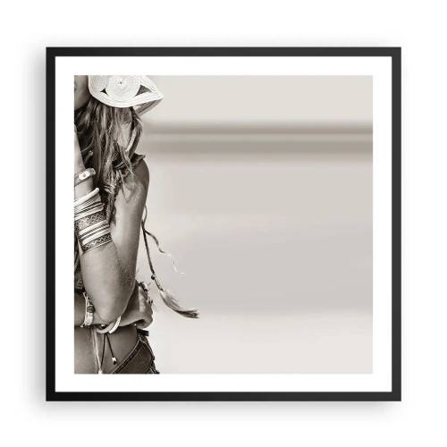 Póster en marco negro - Libertad natural - 60x60 cm