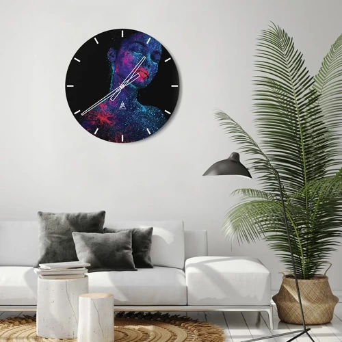 Reloj de pared - Reloj de vidrio - En polvo de estrellas - 40x40 cm