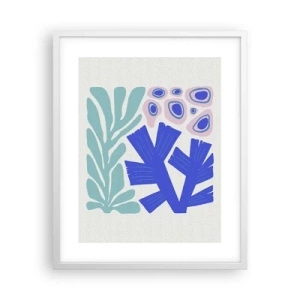 Póster en marco blanco - Jardín submarino - 40x50 cm