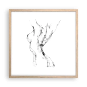 Póster en marco roble claro - Hermosa y fuerte - 50x50 cm