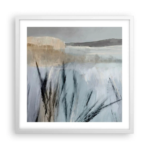 Póster en marco blanco - Campos de invierno - 50x50 cm