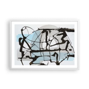 Póster en marco blanco - Azul a pesar de todo - 70x50 cm